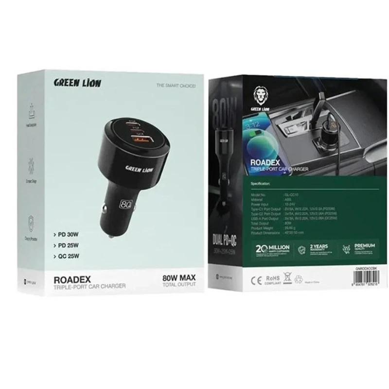 شارژر فندکی 80 وات گرین لاین مدل Roadex
