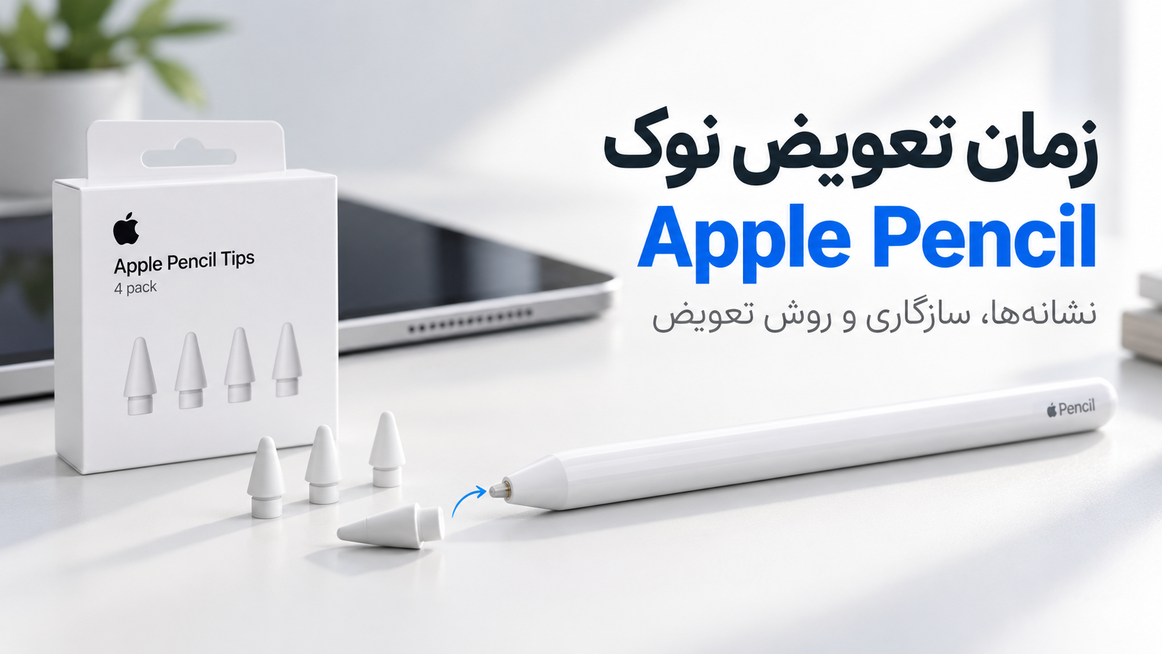 چه زمانی باید نوک Apple Pencil را عوض کنیم؟ نشانهها، سازگاری و روش تعویض